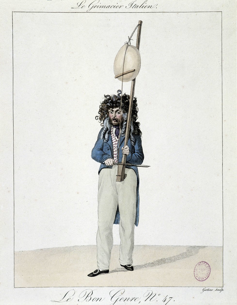 Músico na rua: o grimacier italiano - gravura, Carnavalet. de Unknown artist