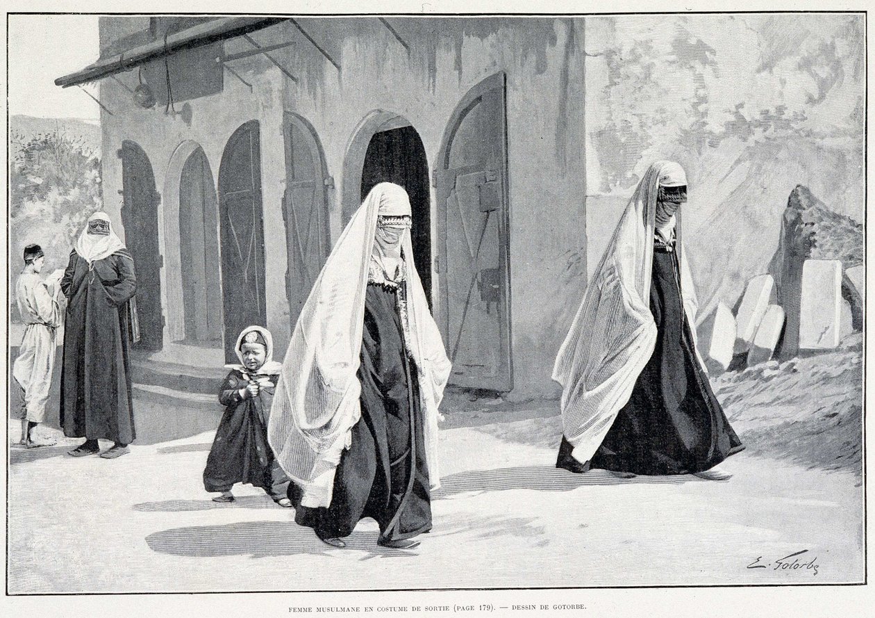 Mulheres muçulmanas na Bósnia. Em Tour du monde 1/1896. de Unknown artist