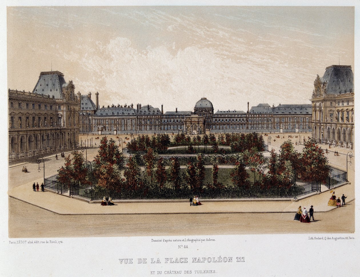 Praça Napoleão III e o Palácio das Tuileries de Unknown artist