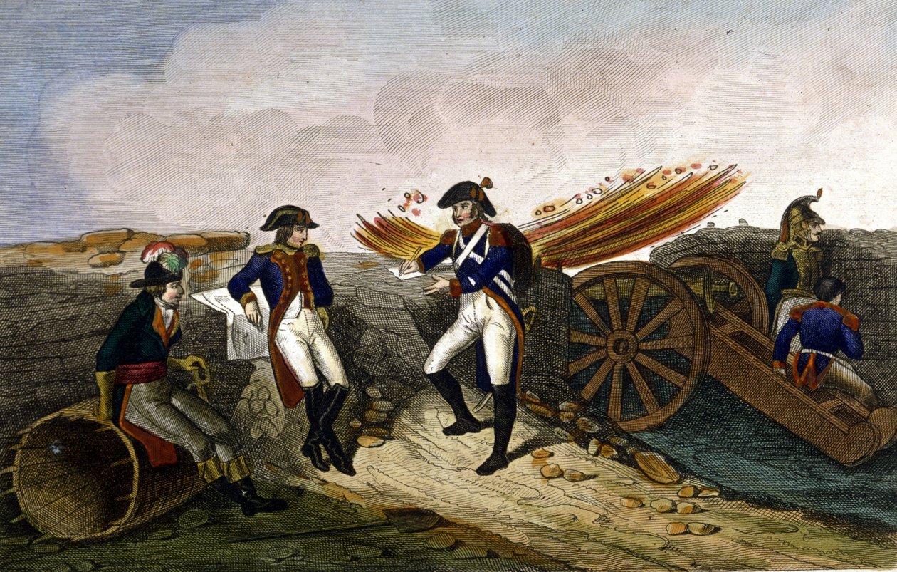 Napoleão I no Cerco de Toulon (agosto-dezembro de 1793) Gravura do século XIX de Unknown artist