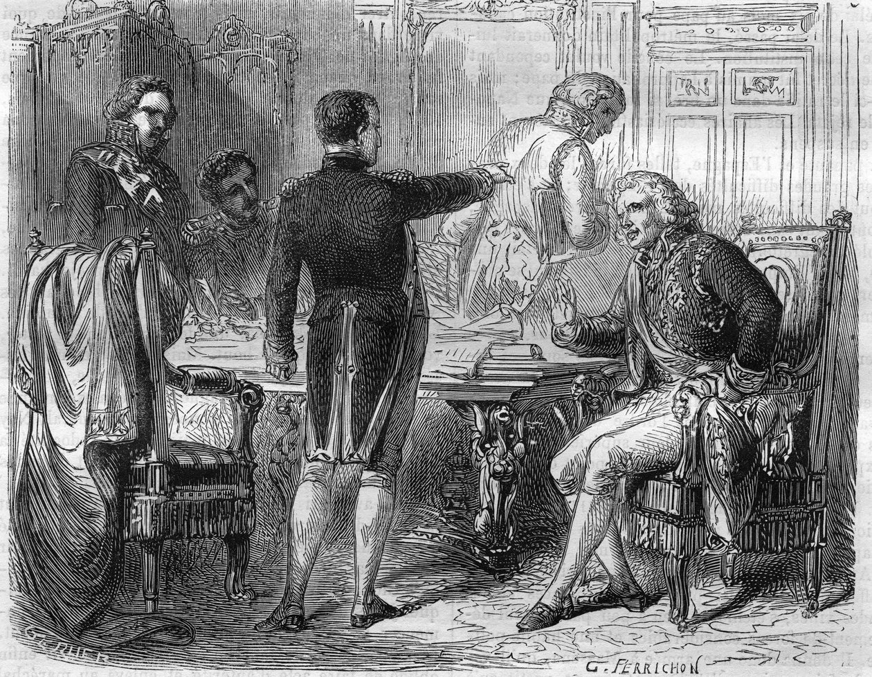 Napoleão I com Jean Etienne Marie Portalis, em 1811. Jurista e político francês (1746 a 1807). de Unknown artist
