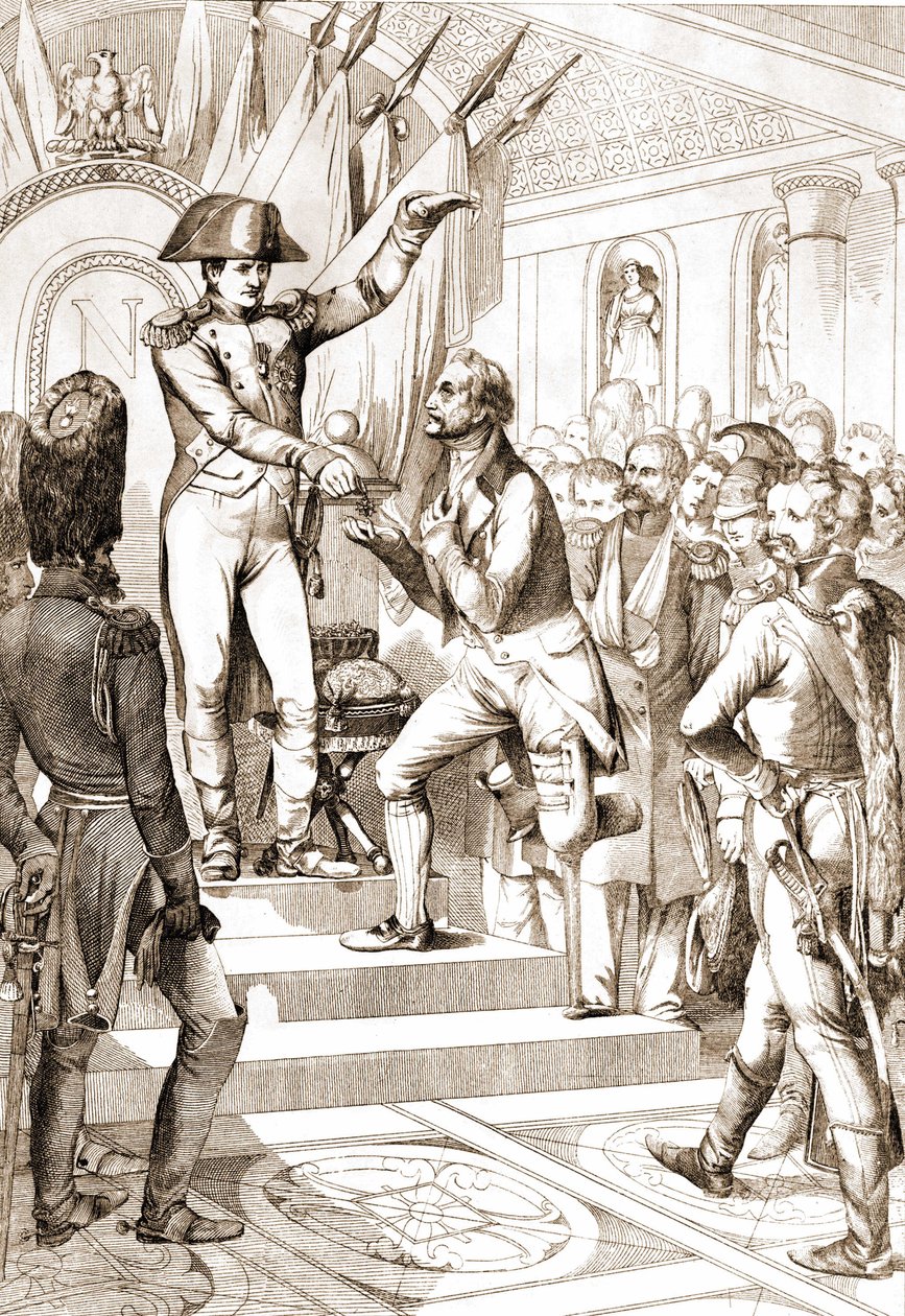 Napoleão distribuiu as ordens da Legião de Honra em 1804. de Unknown artist