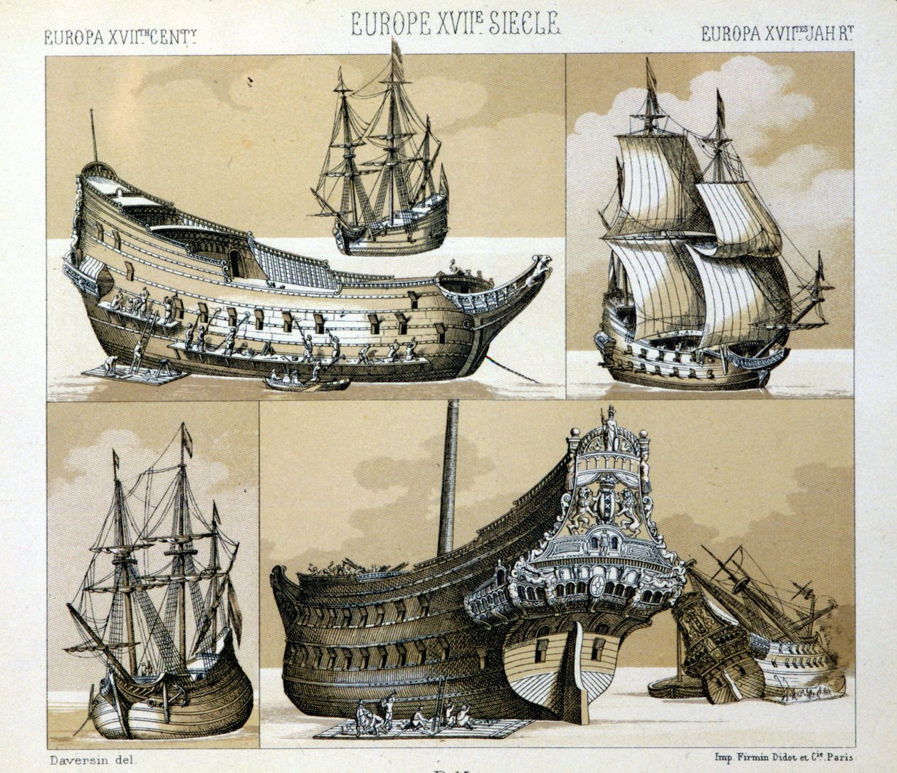 Marinha e comerciante no século XVII - em "O traje histórico" de Raquet 1888 de Unknown artist