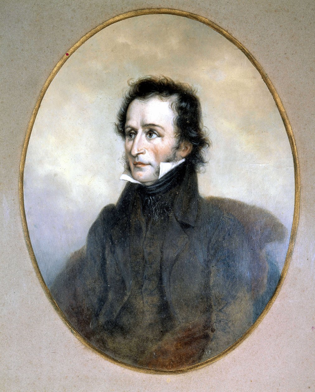 Niccolo Paganini (1782 - 1840). Aquarela cor. Museu Scala, Milão. de Unknown artist