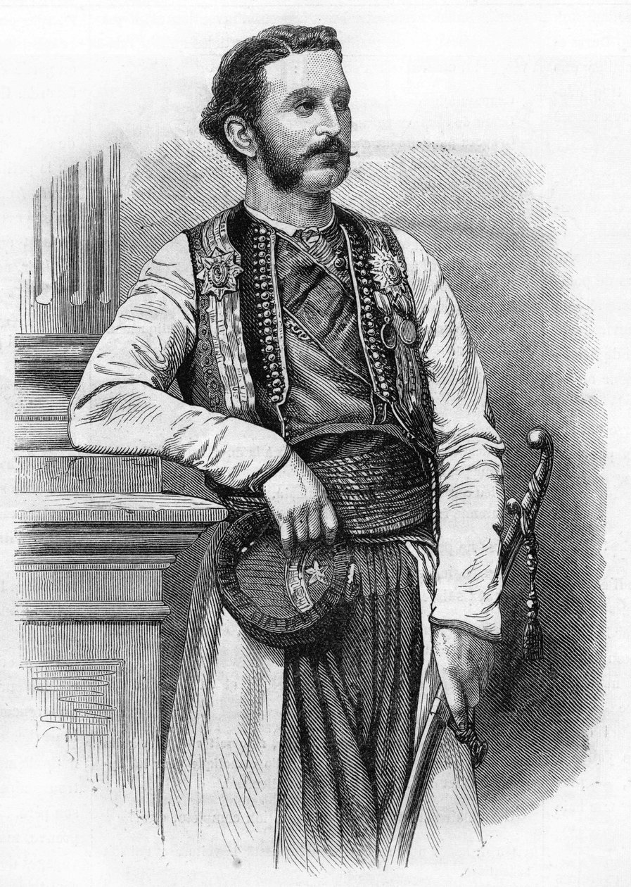 Nicholas I (1841-1921), em 1869. Príncipe de Montenegro, então Rei de Montenegro. de Unknown artist