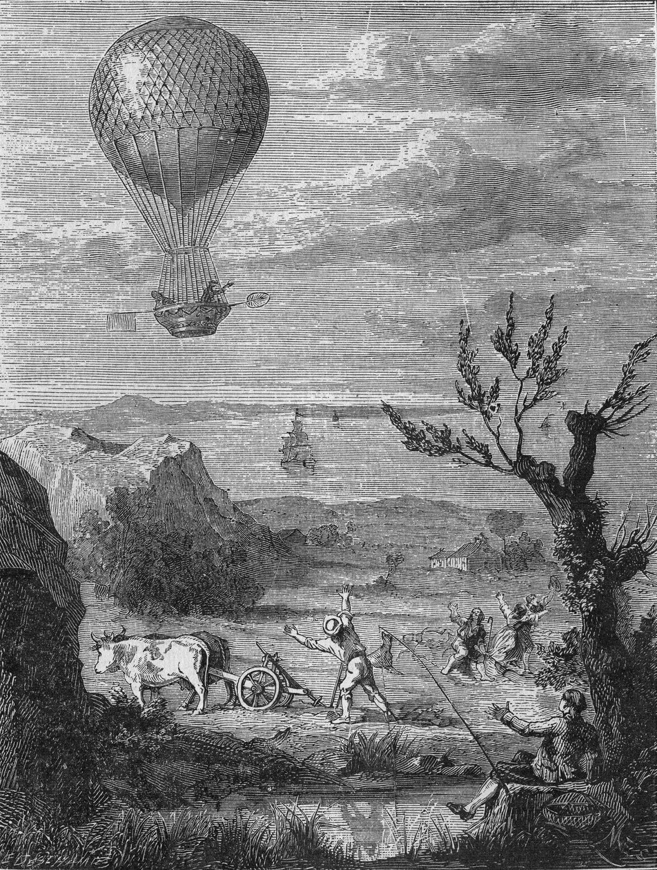 Nicolas Blanchard e o Dr. Jefferies partiram da costa de Dover no dia 7 de Janeiro. de Unknown artist