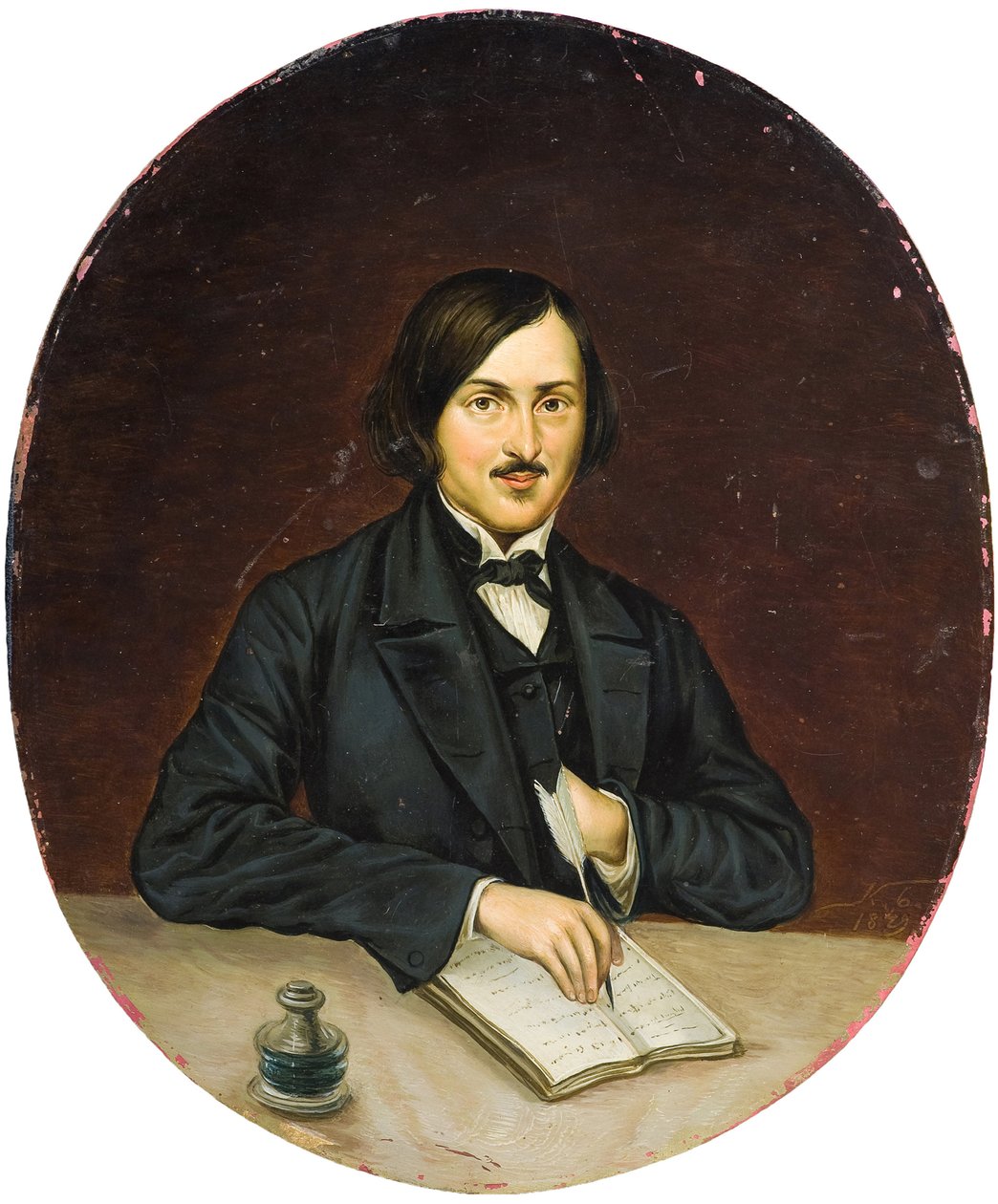 Nicolas Gogol - Retrato do autor Nikolai Gogol (1809-1852), Anónimo. Óleo sobre tela de Unknown artist