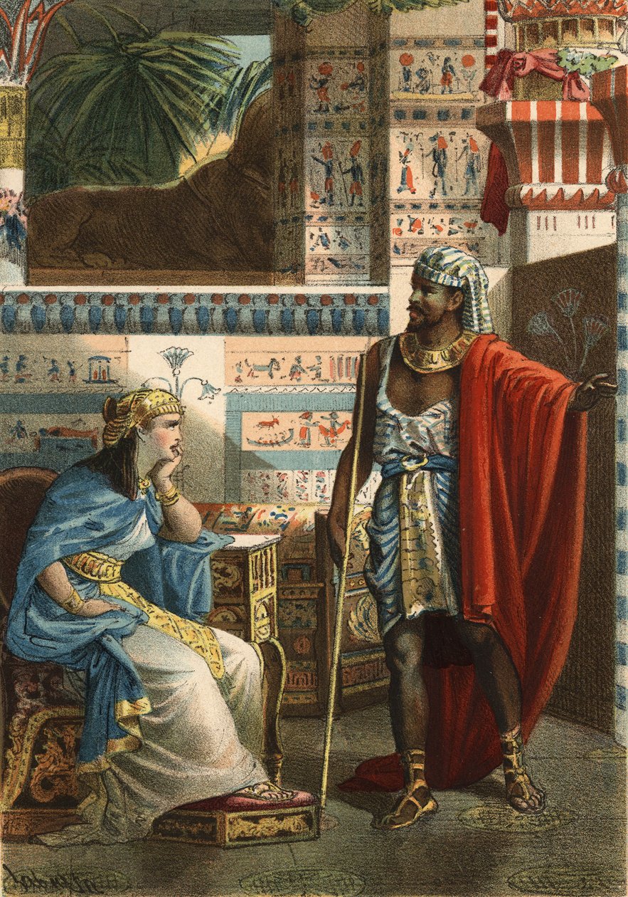 Nitocris, segundo Manethon, a última rainha do Egito da VI dinastia. Gravura de 1881.in "El Culto de la Hermosura" de Juan Justo Huguet, Molinas Hermanos editores de Unknown artist
