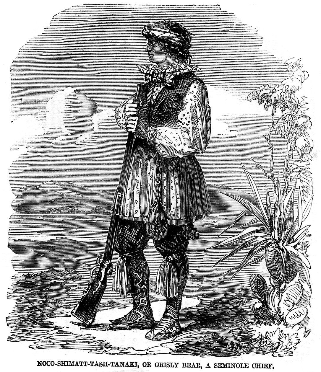 Noo-Shimatt-Tash-Tanaki, ou urso terrível, um chefe Seminole de Unknown artist