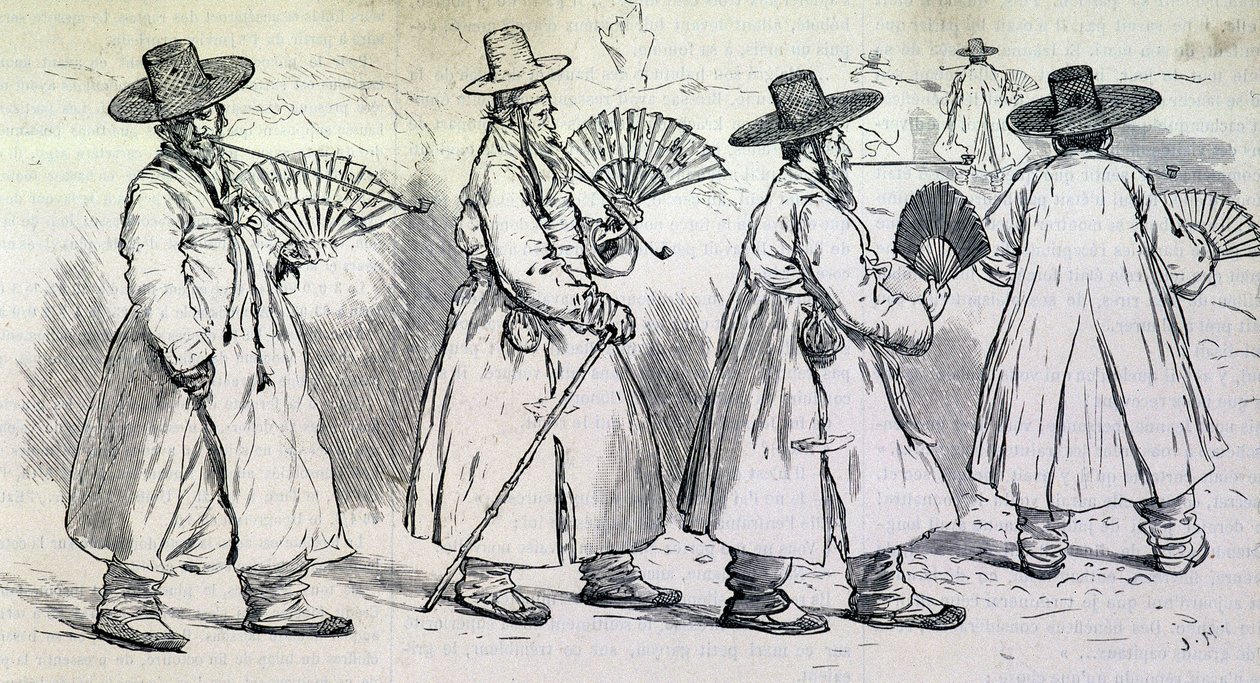 Notável da aldeia de Sbin Po (Kree) em um passeio (final do século XIX). de Unknown artist