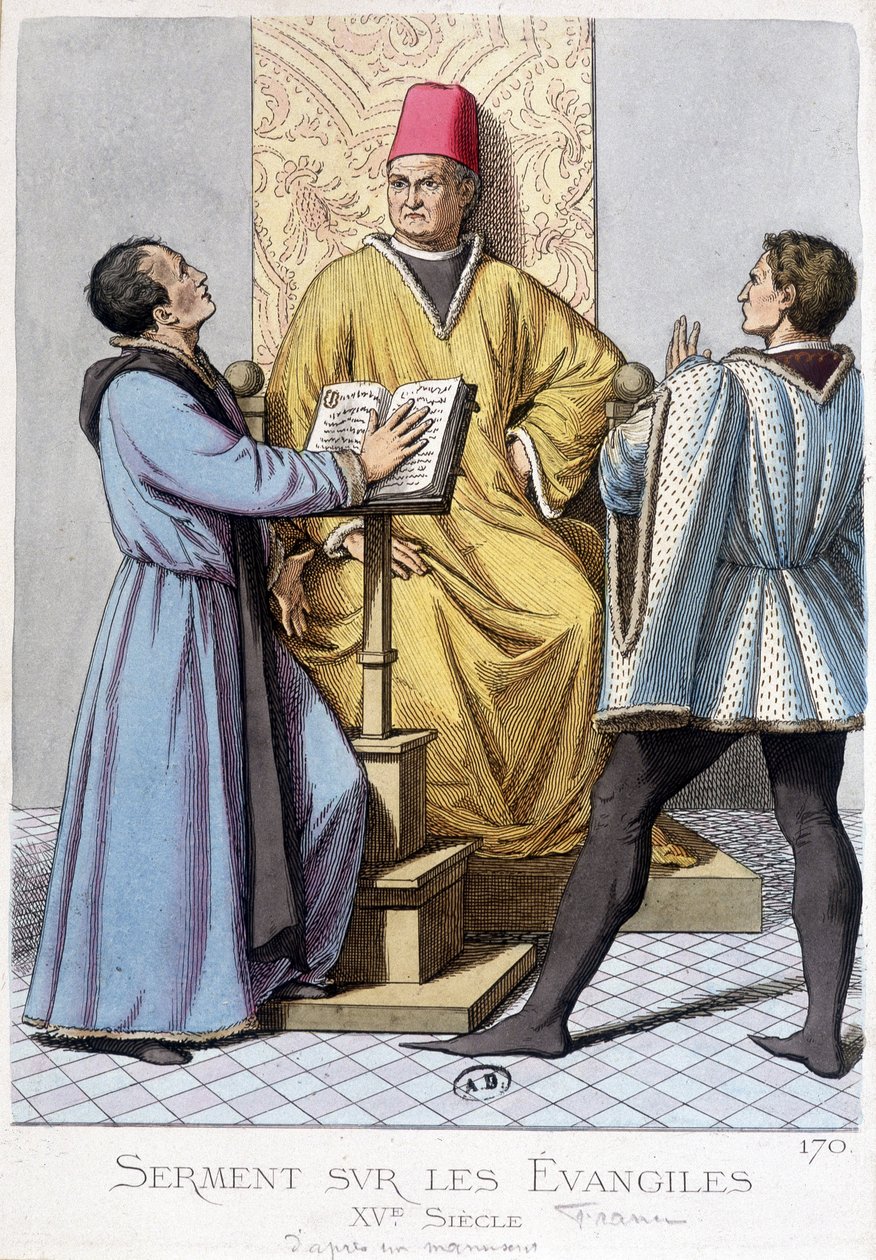Juramento sobre os Evangelhos, França século XV. de Unknown artist