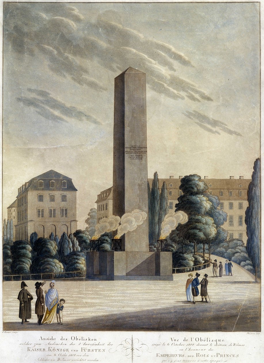 Obelisco em frente ao castelo de Weimar de Unknown artist