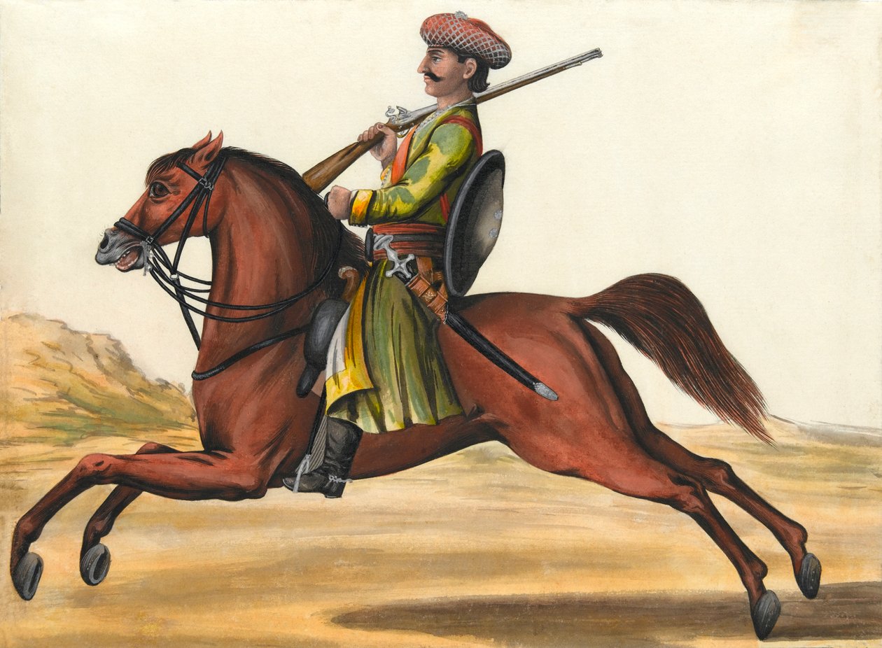  Uma da cavalaria nativa no serviço de Nawaab , 1780 circa de Unknown