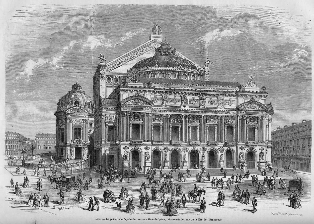 Ópera Garnier em 1867. de Unknown artist
