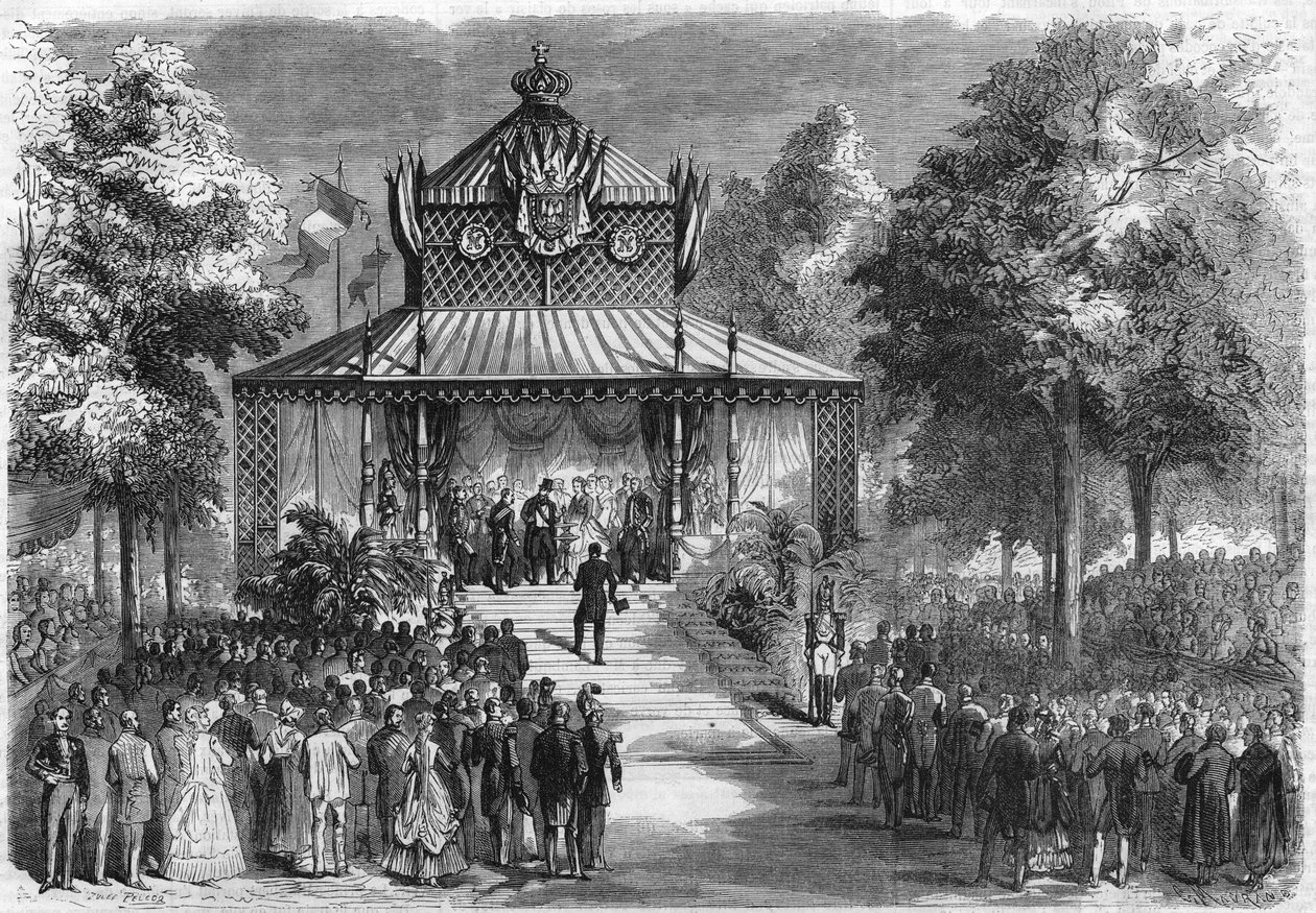 Festival de Orleans: visita do Imperador Napoleão III (Charles Louis Napoleon Bonaparte, conhecido como Louis Napoleon Bonaparte de Unknown artist