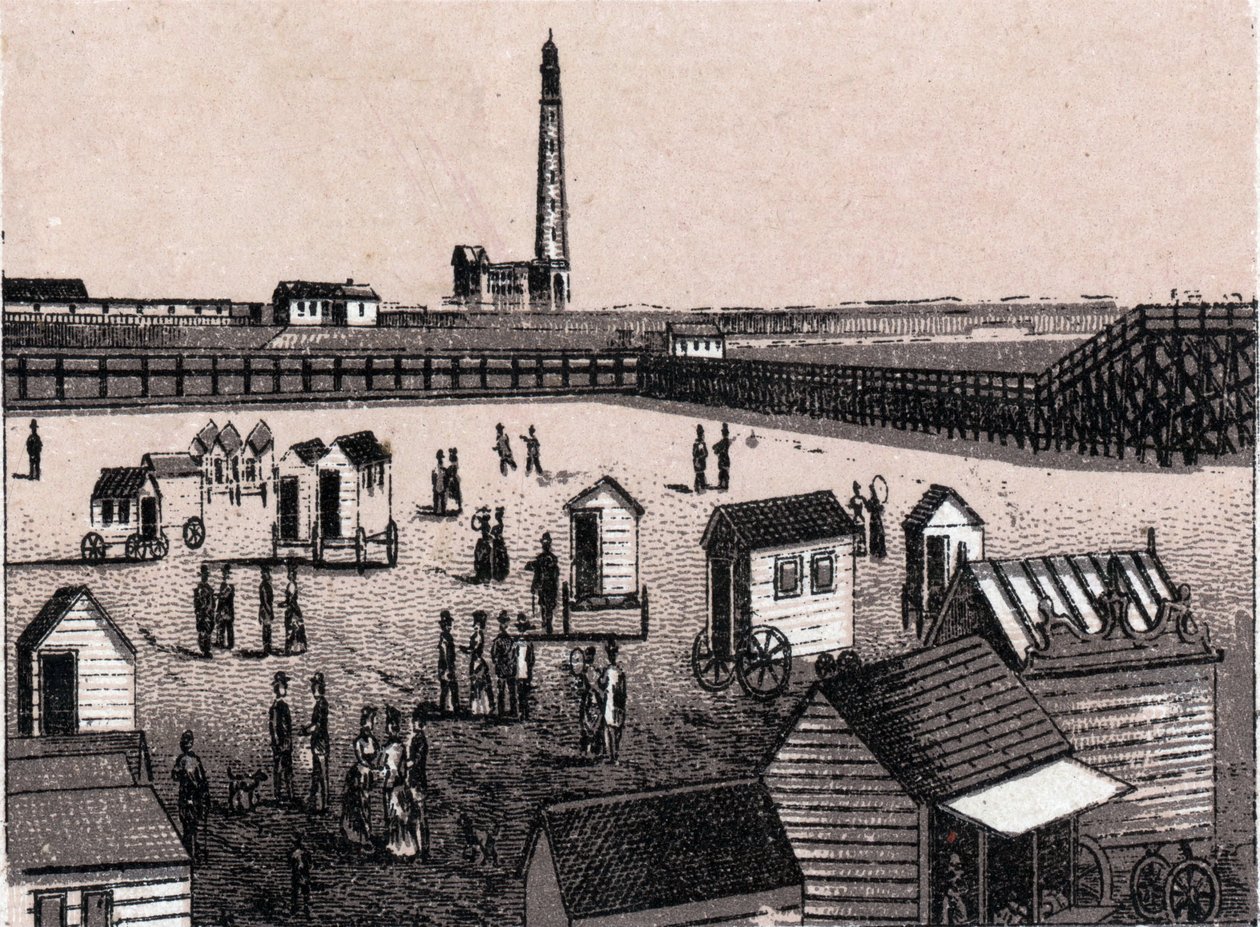Ostende (Ostende), Bélgica: vista dos banhos orientais e do porto (porto, porto). in "O mundo ilustra 168 vistas" Sem data (final do século XIX) de Unknown artist