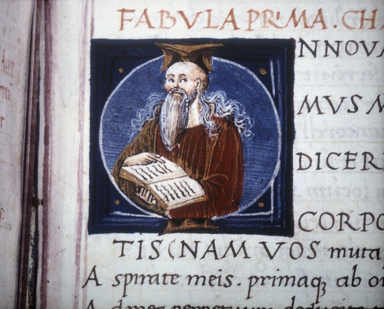 Ovidio (Ovidio) (43BC) J.C. - 17 ou 18 D.C. JC) representado num manuscrito do século XV. Bíblia Municipal de Rimini. de Unknown artist