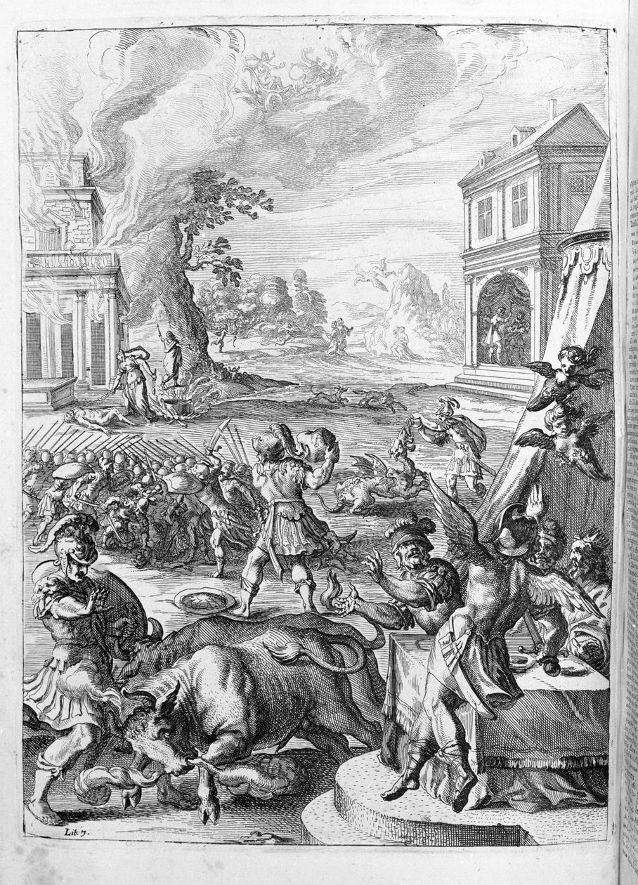 Ovide (Ovidius) - ilustração para o livro 15 - (P. Ovidii Nasonis Metamorphose libri XV um notis TH. Farnabii.) nota de Thomas Farnaby (Farnabia) (1575-1647) de Unknown artist