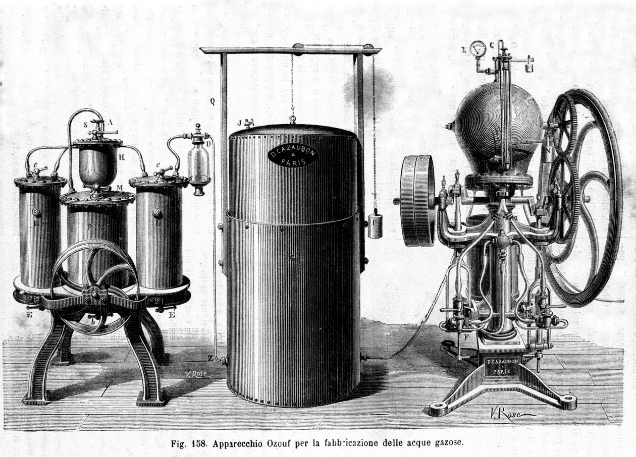 Aparelho Ozouf para o fabrico de água carbonatada. de Unknown artist