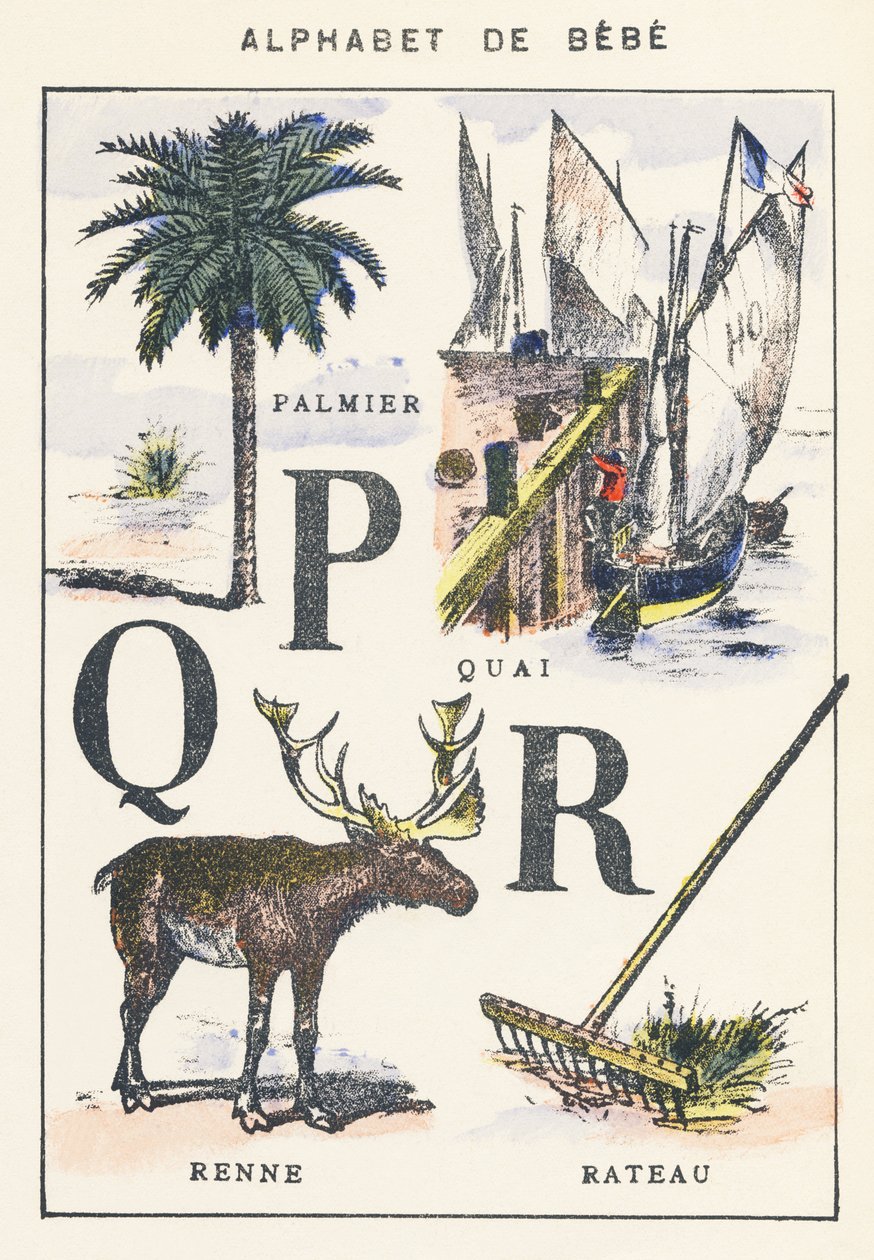 PQR: palmeira, doca, rena, ancinho de Unknown artist