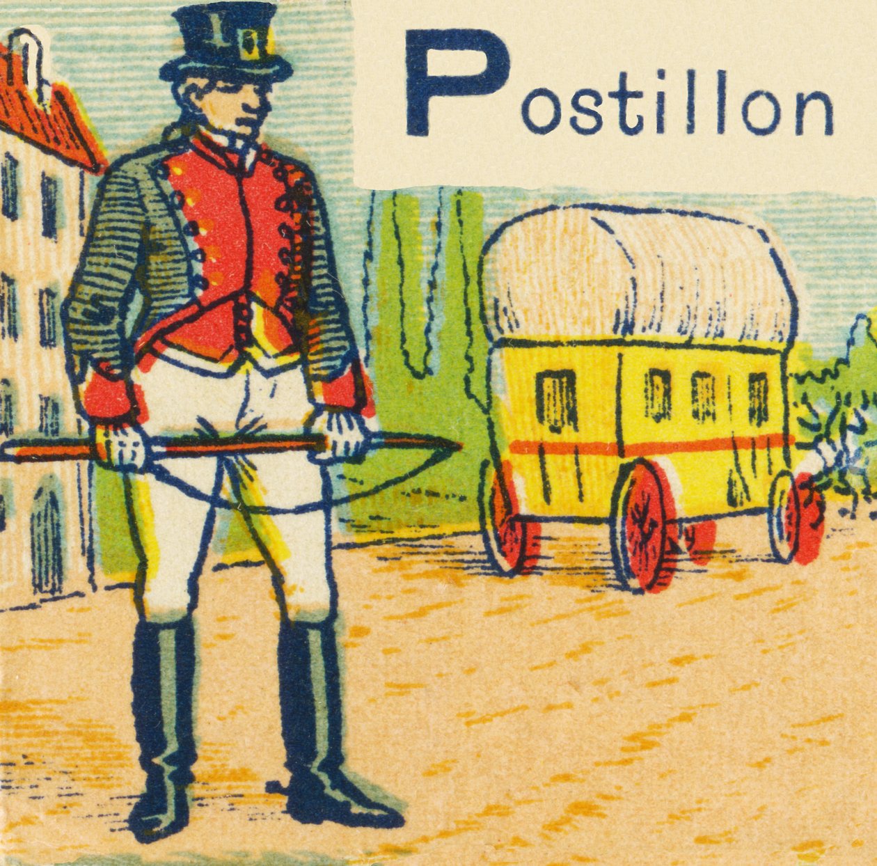 P como Postillon de Unknown artist