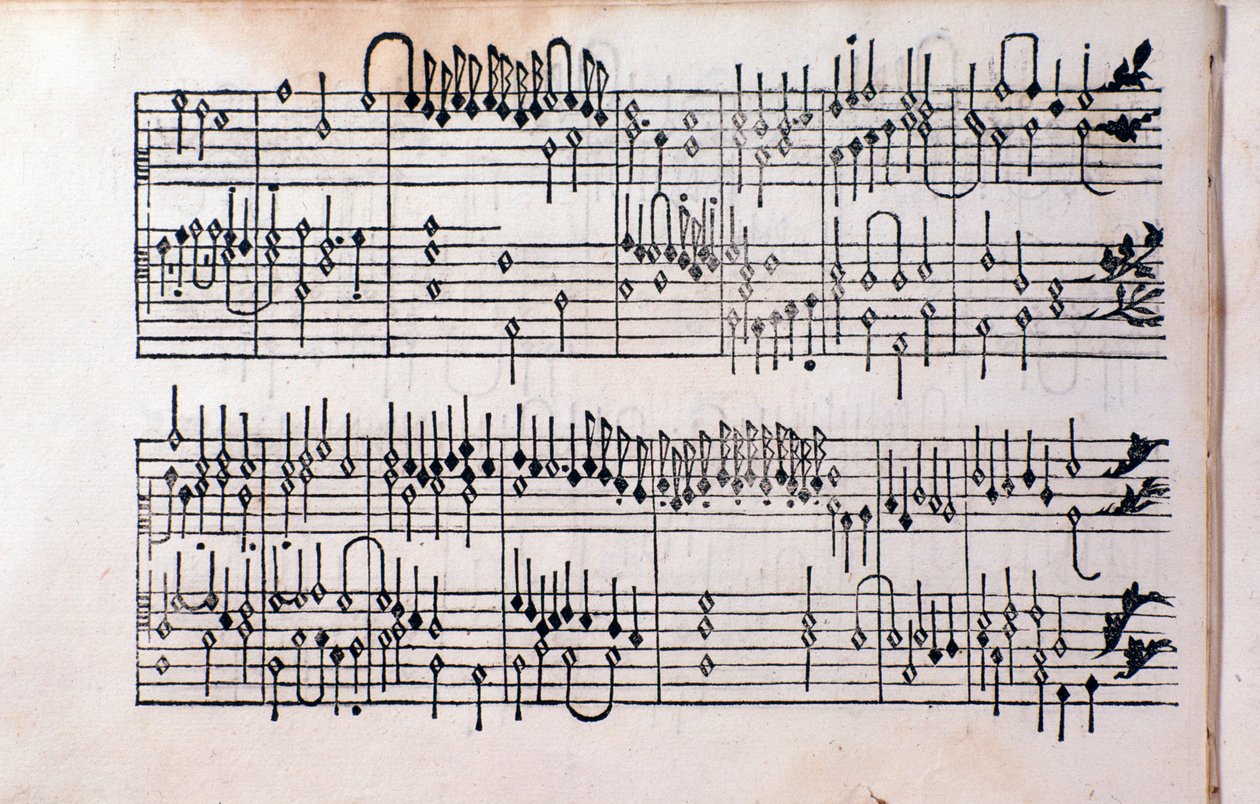 Página da Tablatura, livro 1 de Girolamo Cavazzoni de Unknown artist