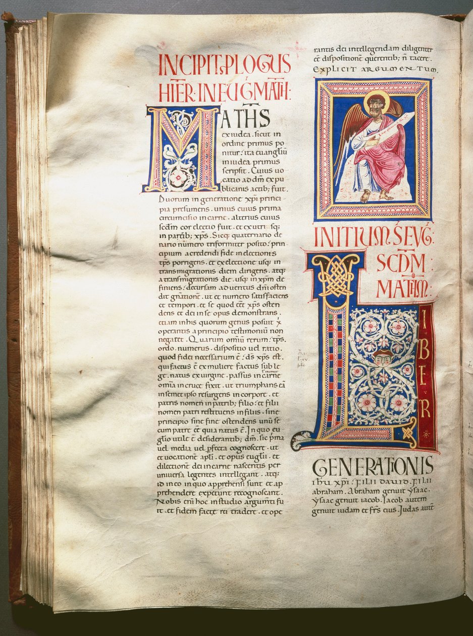 Página de um Exultet (canção litúrgica) (Ms.724/3-Carta7) Um manuscrito de Lumine do século XII. Roma, Biblioteca Casanatense de Unknown artist