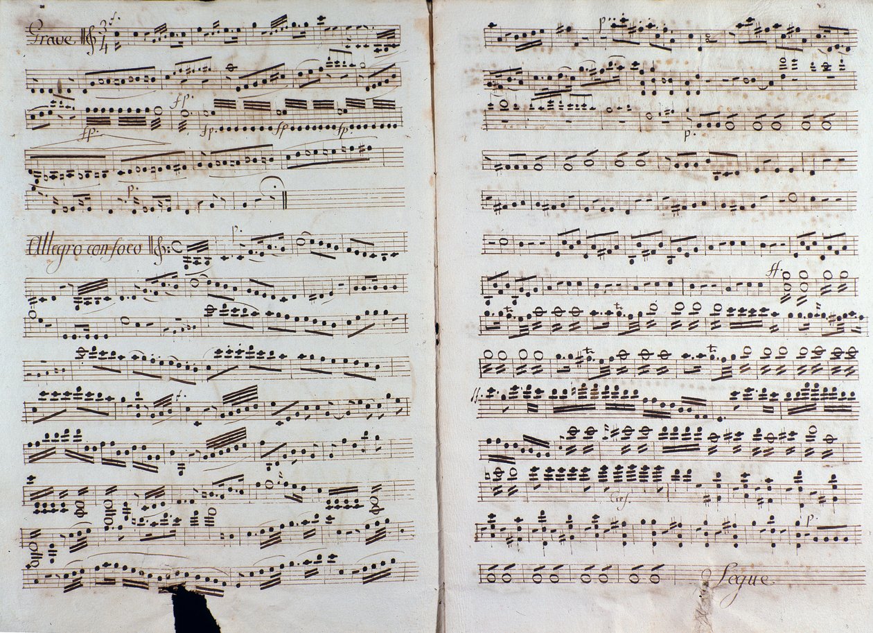 Página da partitura musical de “” Grande sinfonia ”” de Christian Cannabich de Unknown artist