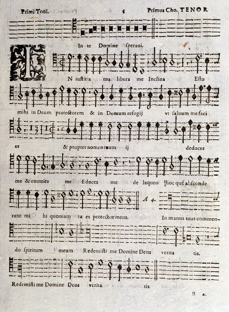 Página da partitura de Salmos (op 16) de Ludovico Viadana de Unknown artist
