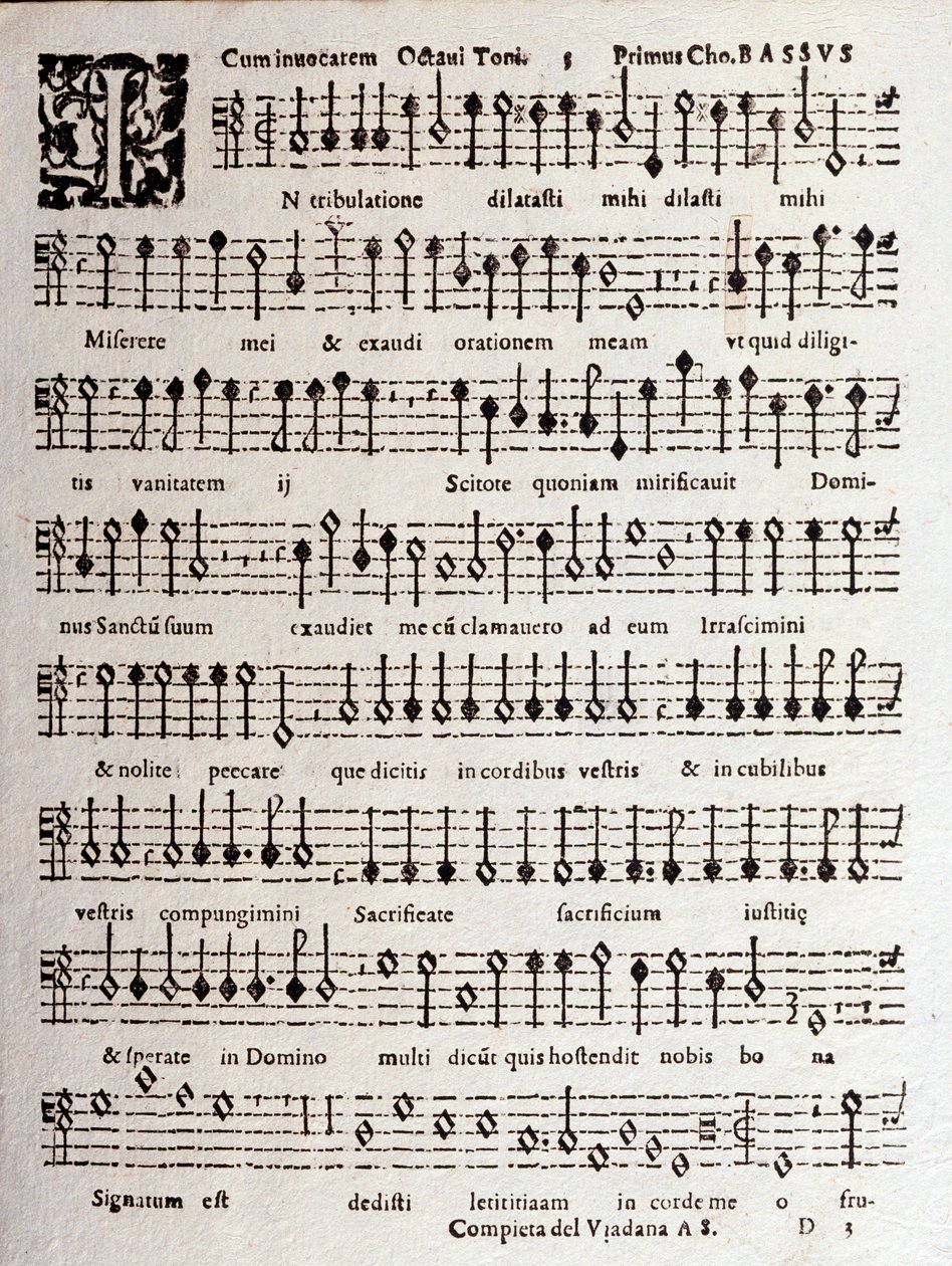 Página da partitura de Salmos (op 16) de Ludovico Viadana de Unknown artist