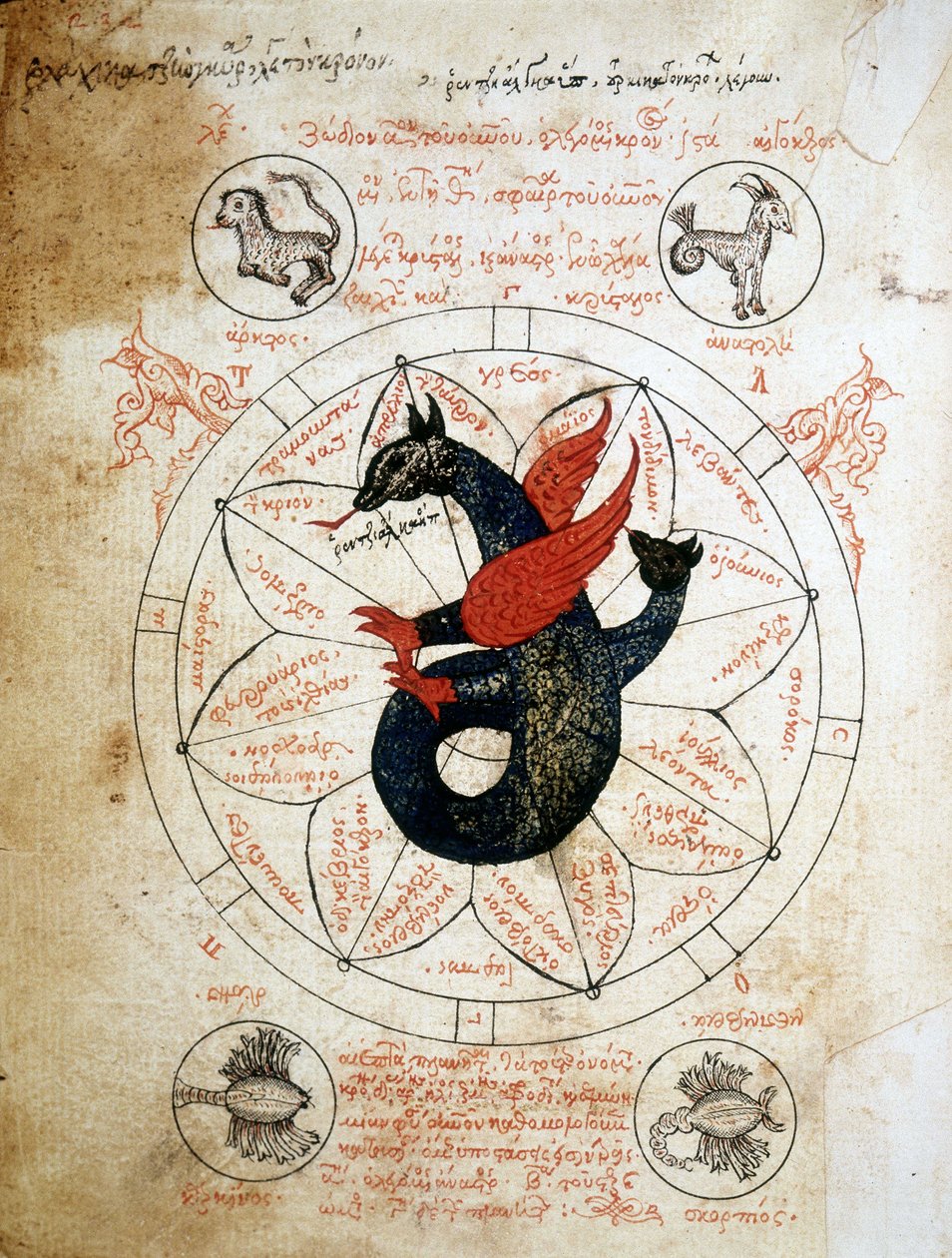 Página do manuscrito "Astrologiae tabulae et cabalisticae", tratado de astrologia do século XIV. de Unknown artist