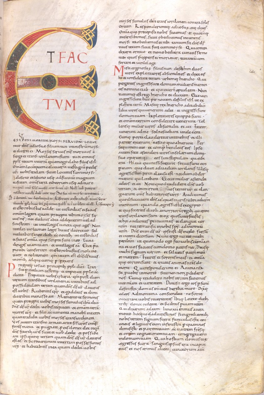 Página com maiúsculas "Et Factotum", século XI (miniatura, manuscrito membranoso) de Unknown artist