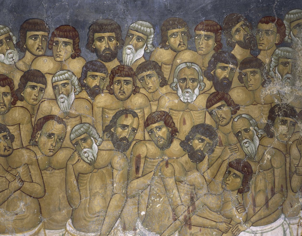Pinturas de um grupo de mártires, Ayios Nikolaos Ties Steyis, Kakopetria, Chipre de Unknown artist