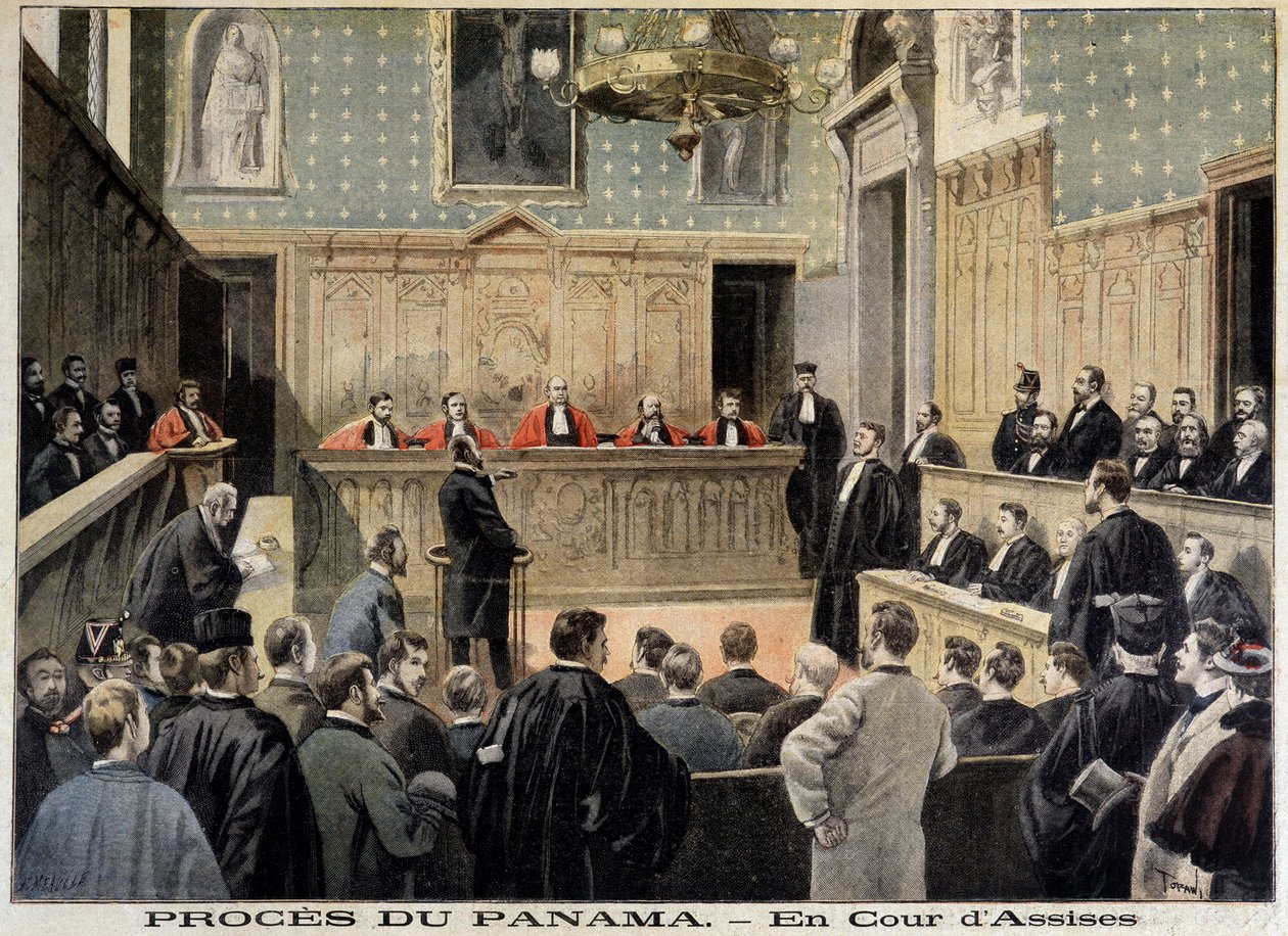 Caso Panamá: o Tribunal de Assis - no "Le Petity Journal" de 02/01/1898 de Unknown artist