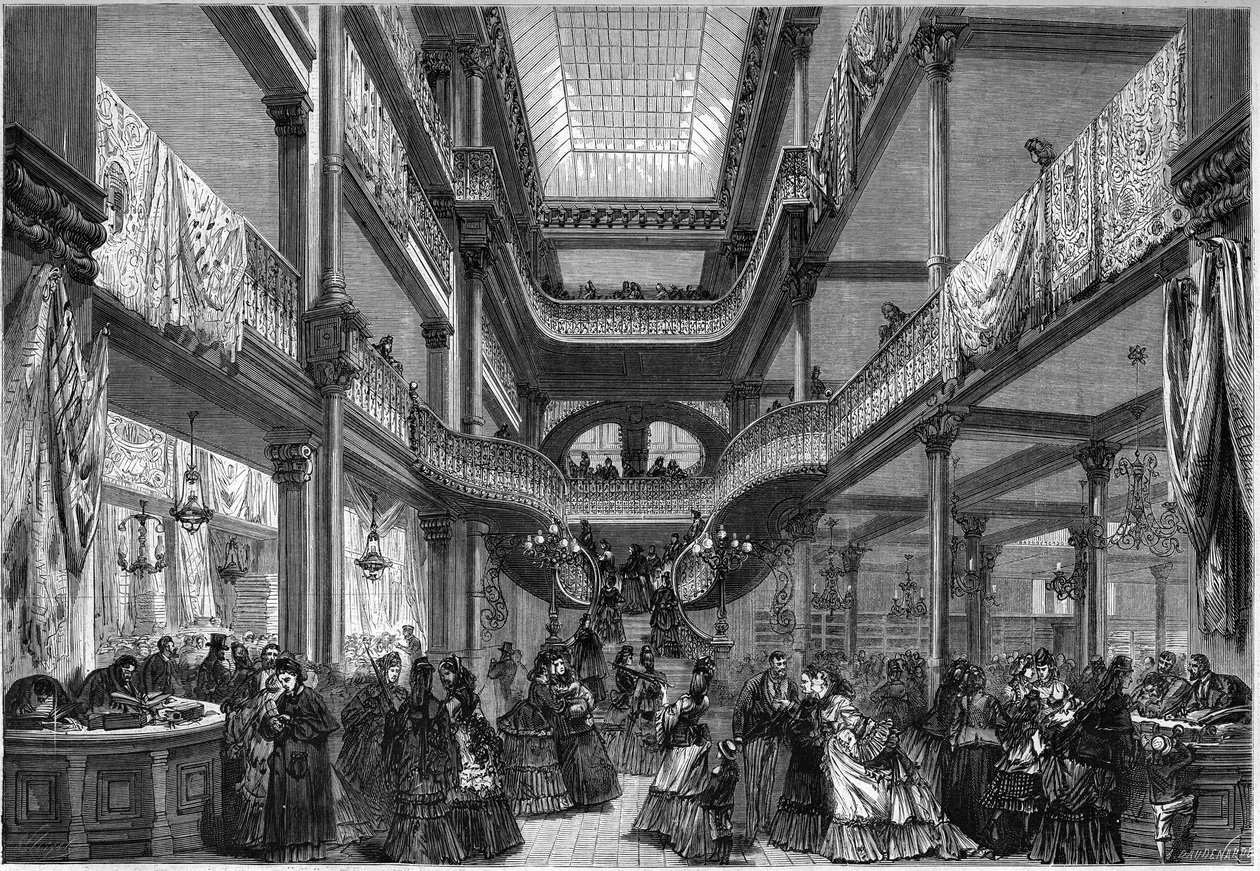 Paris 1872: interior de novas lojas, "a baixo preço". de Unknown artist