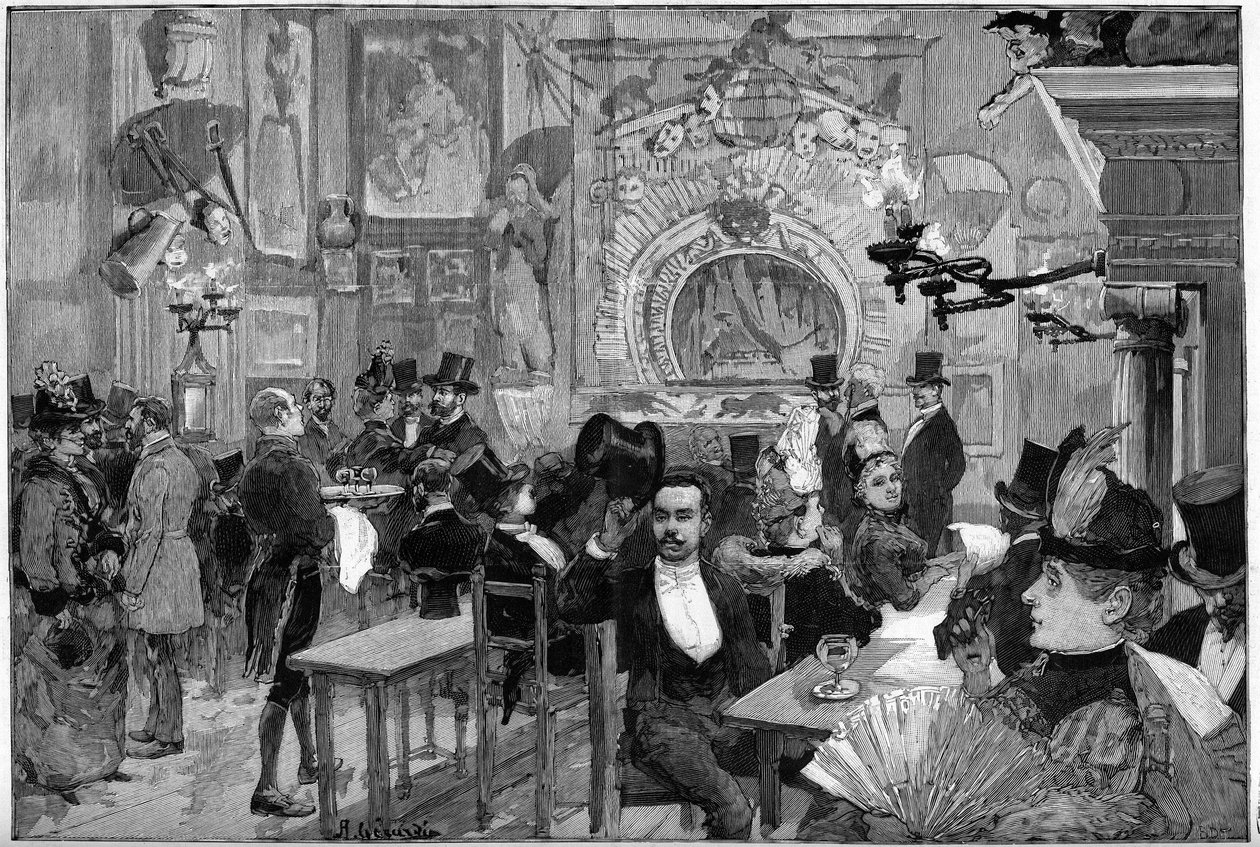 Paris 1887: O teatro das sombras no cabaré do "Cat Noir". de Unknown artist