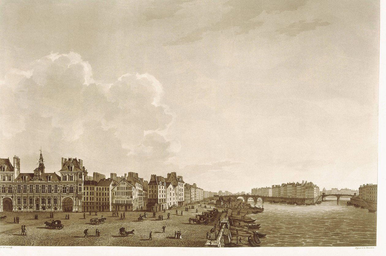 Paris. Câmara Municipal e Rio Sena de Unknown artist