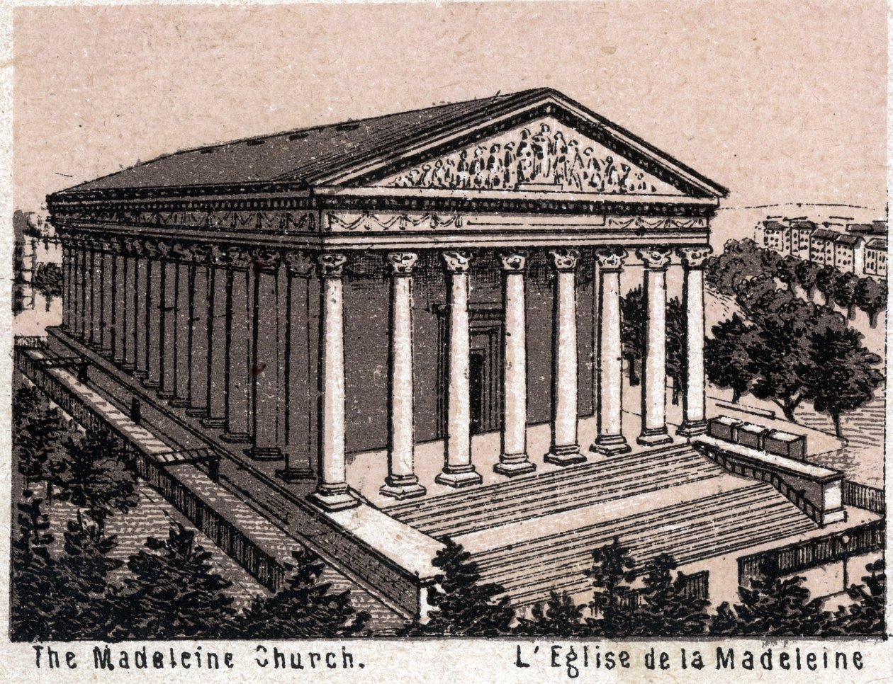 Paris, França: vista da Igreja Madeleine. in "O mundo ilustra 168 vistas" Sem data (final do século XIX) de Unknown artist