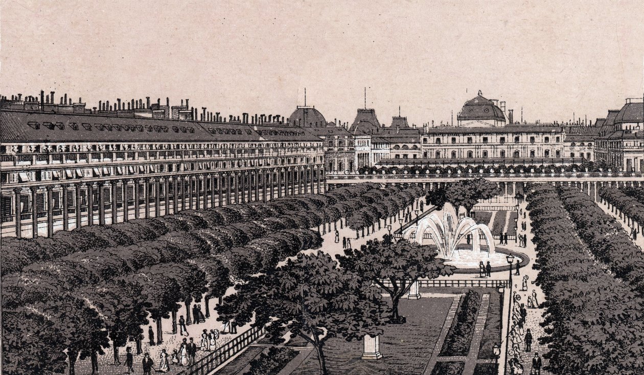 Paris, França: vista do Palácio Real. em "O mundo ilustra 168 vistas" Sem data (final do século XIX) de Unknown artist