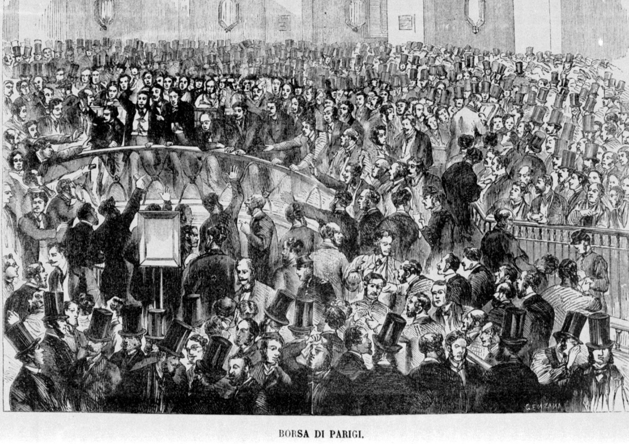 Bolsa de Valores de Paris (cesto) em 1870. de Unknown artist
