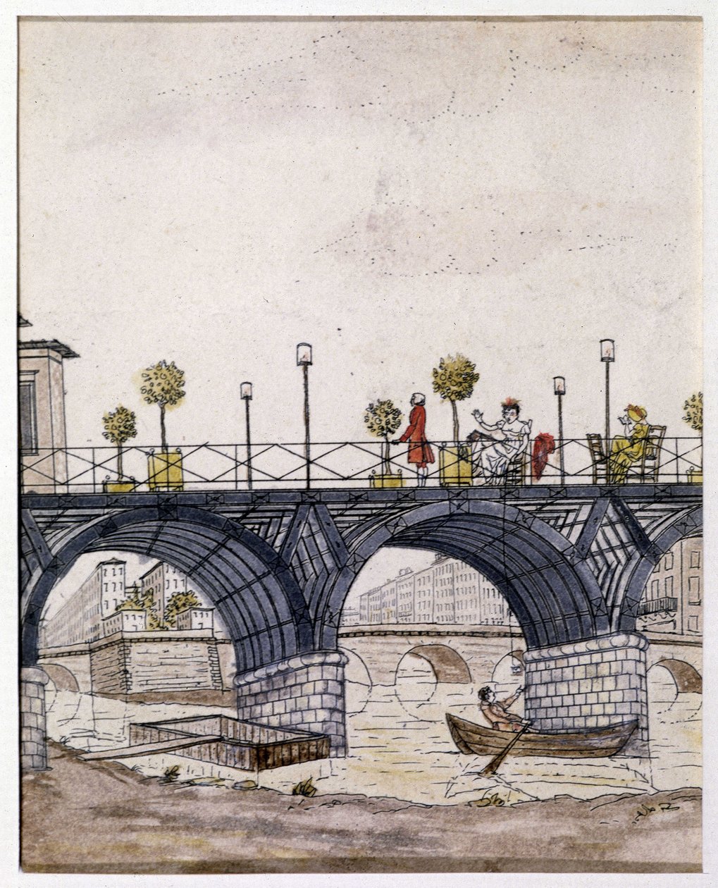 Paris: A Ponte das Artes, no século XIX de Unknown artist