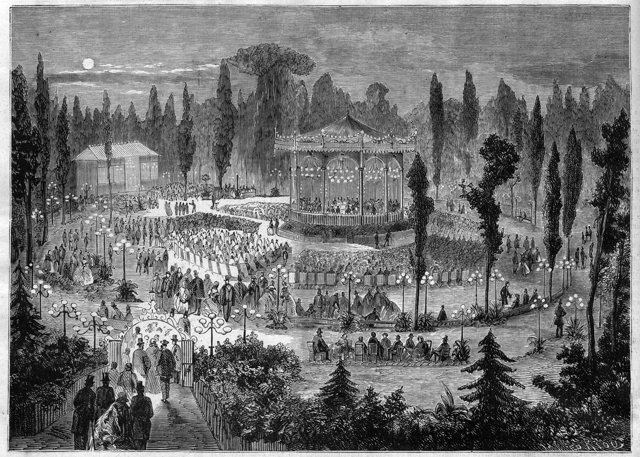 Paris VIII arrondissement - avenue des Champs-Elysees (Champs Elysees) - concertos em 1868 de Unknown artist