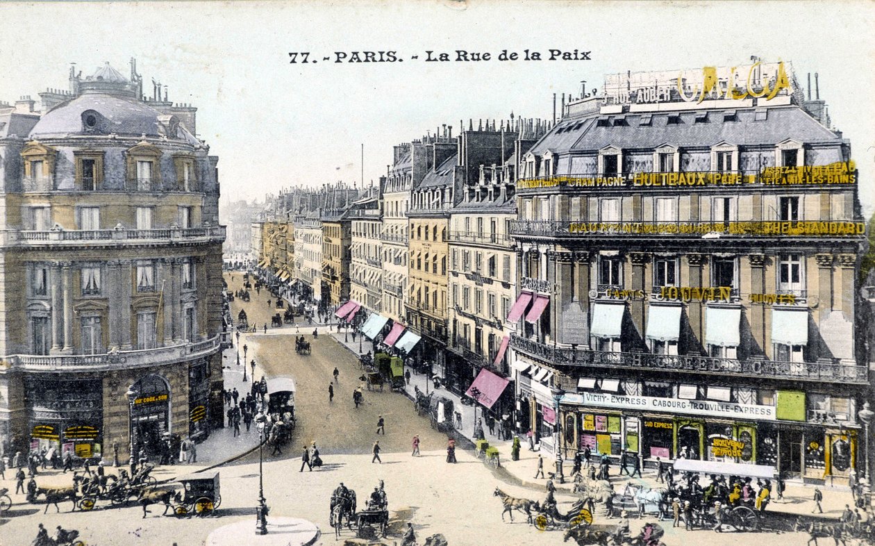 Paris: a rue de la Paix - Cartão postal, final do século XIX de Unknown artist