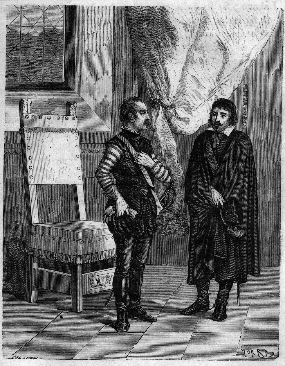Pascal (Pasquale) Paoli com James Boswell (1740-1795) escritor e advogado escocês, filho de Lord Alexander Boswell. Em "Pasquale Paoli ossia la rotta di Pontenuovo" de F.D. Guerrazzi. 1872. de Unknown artist