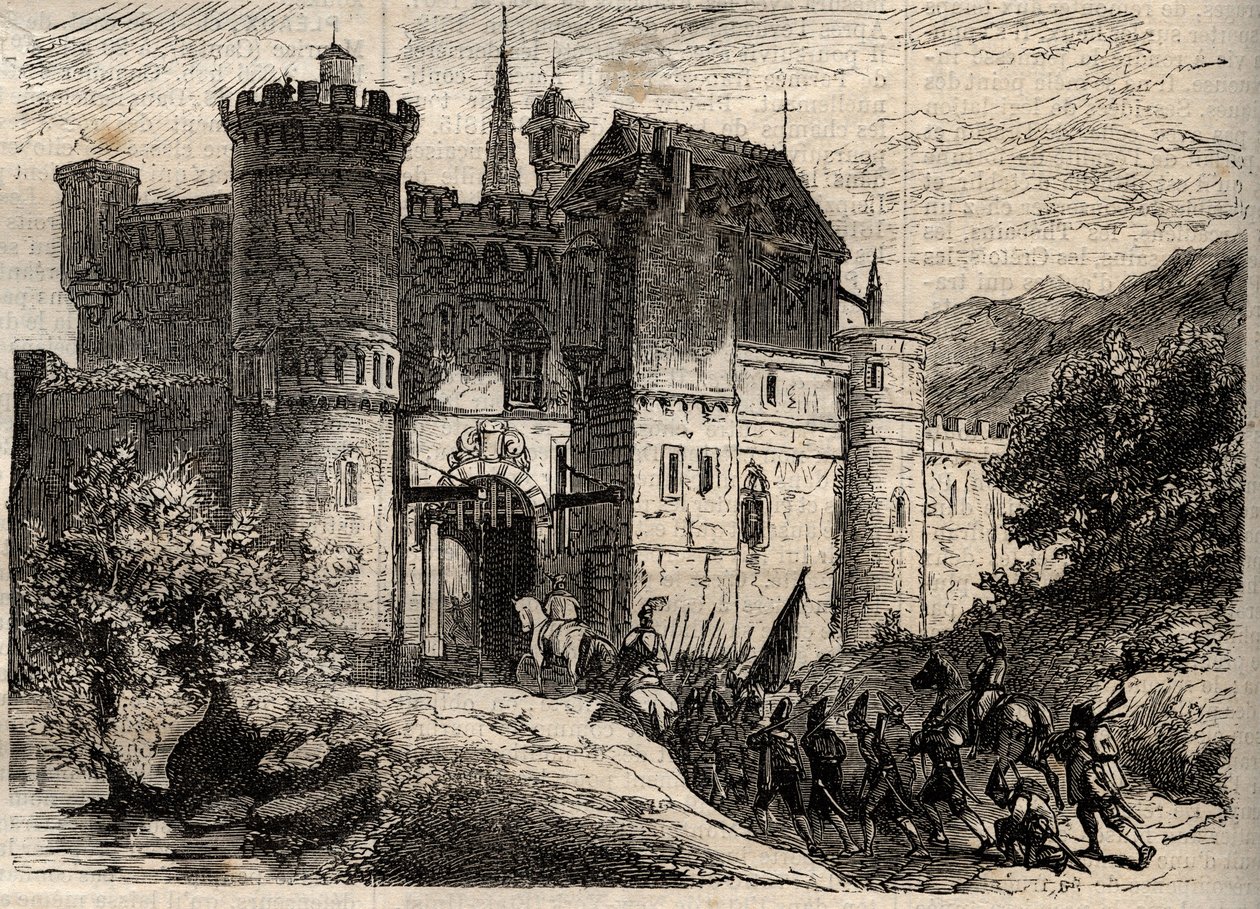 Pascal Paoli, libertador da Córsega - Pascal Paoli (1725-1807), libertador da Córsega entra em Bastia - gravura em "Dictionnaire populaire illustrious" - 1864 - de Joseph Decembre e Edmond Allonier - de Unknown artist