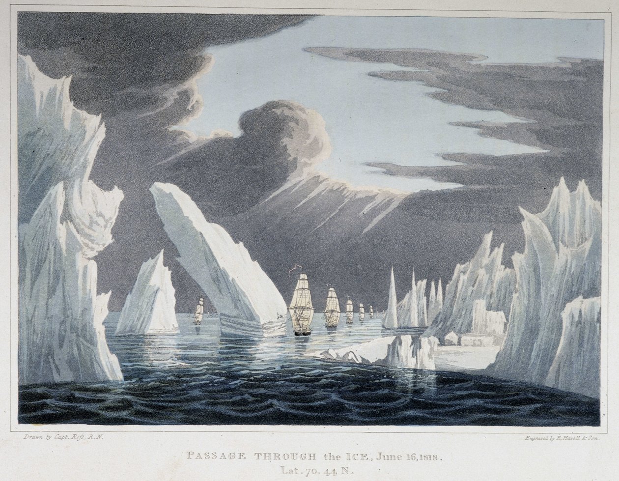 Passagem através dos icebergs, 16 de junho de Unknown artist