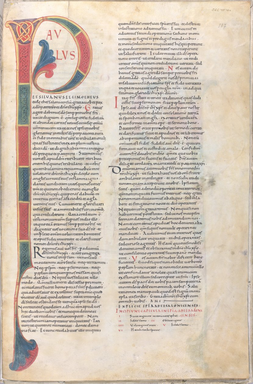 Paulus et Silvanus em Timóteo: inicial da segunda carta de Paulo aos Tessalonicenses de Unknown artist