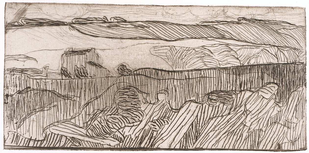 Paysage Rayé (Paisagem com Listras) (gravura) de Unknown artist