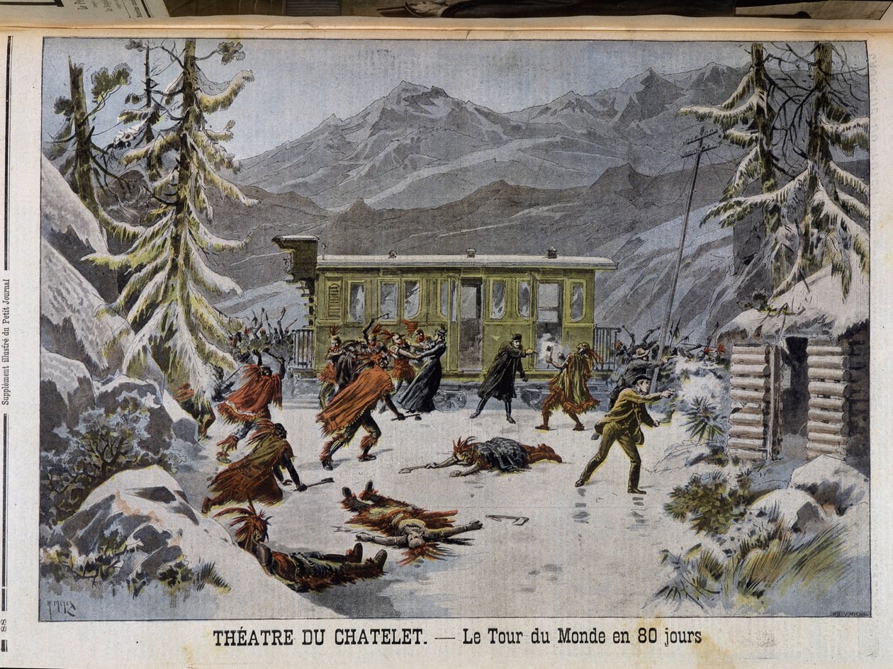 Performance no Théatre du Chatelet do "Volta ao mundo em 80 dias" - no "Le PetitJournal" de 13/03/1898 de Unknown artist