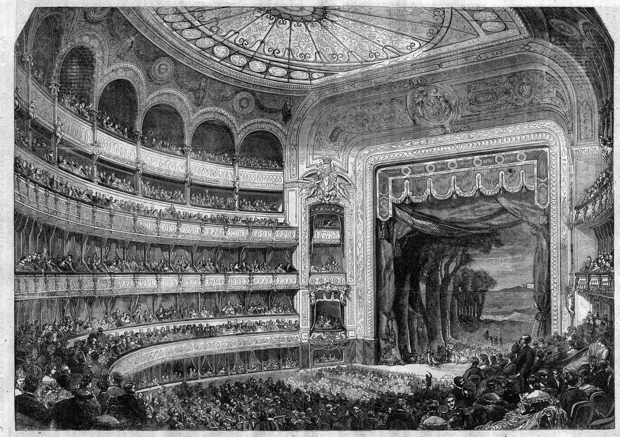 Interpretação de uma ópera: 2º acto de "Dom Quixote" de Henri Boulanger, de Miguel de Cervantes no Teatro-Lyrique em Paris - Gravação em "Le Journal Illustre de Unknown artist
